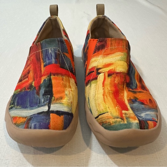 UIN Slip On Sneakers Women’s US 9 EU 41 Colorful Abstract Print Shoes - Picture 5 of 11